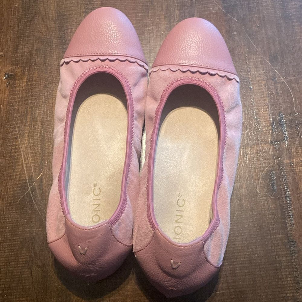 Vionic Pink Ballet Flats With Elastic Trim - image 4